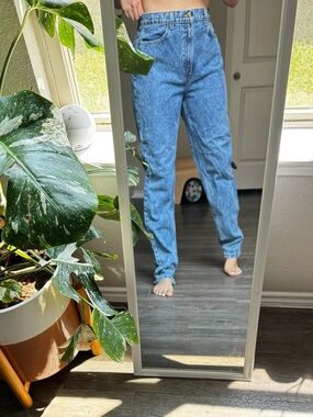 American Apparel Blue Acid-Wash Boyfriend Jeans